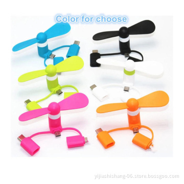 2021 Promotion Gift 3in1 Micro Mobile Phones Handheld Mist Portable Cooling Flexible Usb Cellphone Small Mini Fans For iPhone
